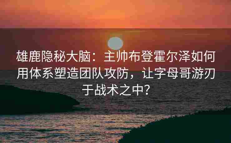 雄鹿隐秘大脑：主帅布登霍尔泽如何用体系塑造团队攻防，让字母哥游刃于战术之中？