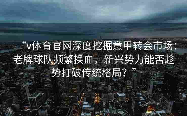 “v体育官网深度挖掘意甲转会市场：老牌球队频繁换血，新兴势力能否趁势打破传统格局？”